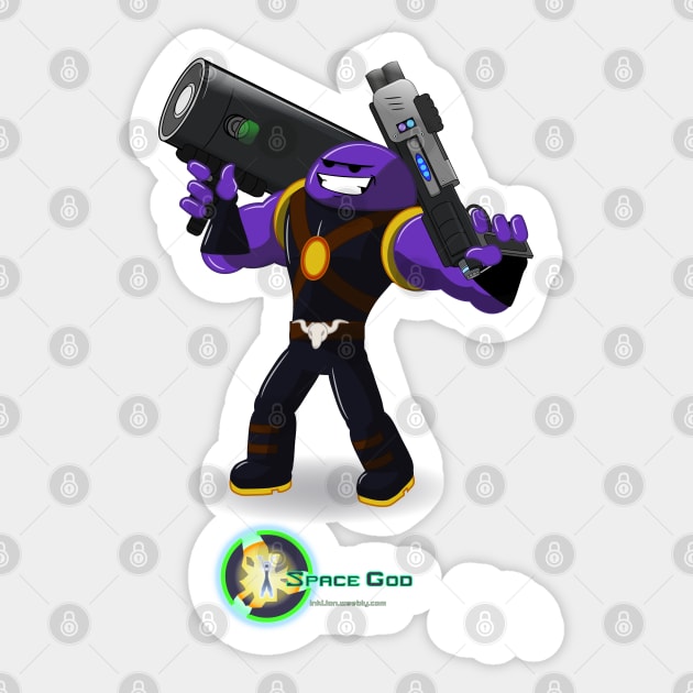 Bazooka Bounty Hunter Sticker by AlterAspect